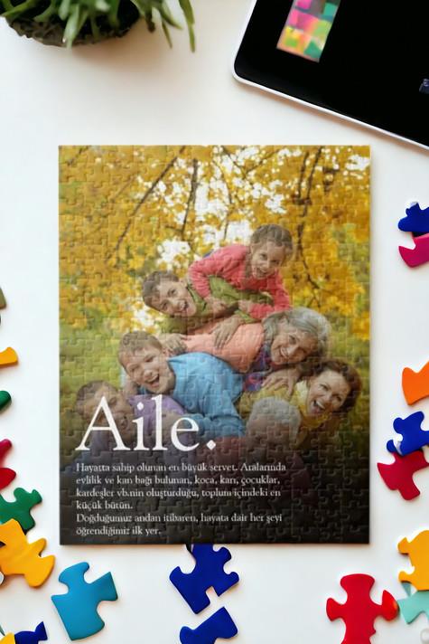 Aile Hediyesi Kelime Anlamı Yazılı ve Fotoğraflı Puzzle