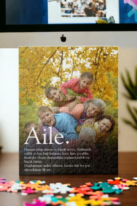 Aile Hediyesi Kelime Anlamı Yazılı ve Fotoğraflı Puzzle