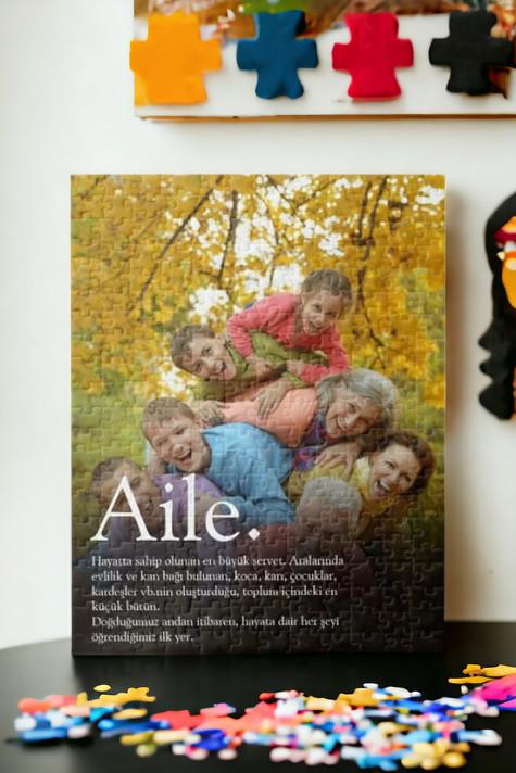 Aile Hediyesi Kelime Anlamı Yazılı ve Fotoğraflı Puzzle
