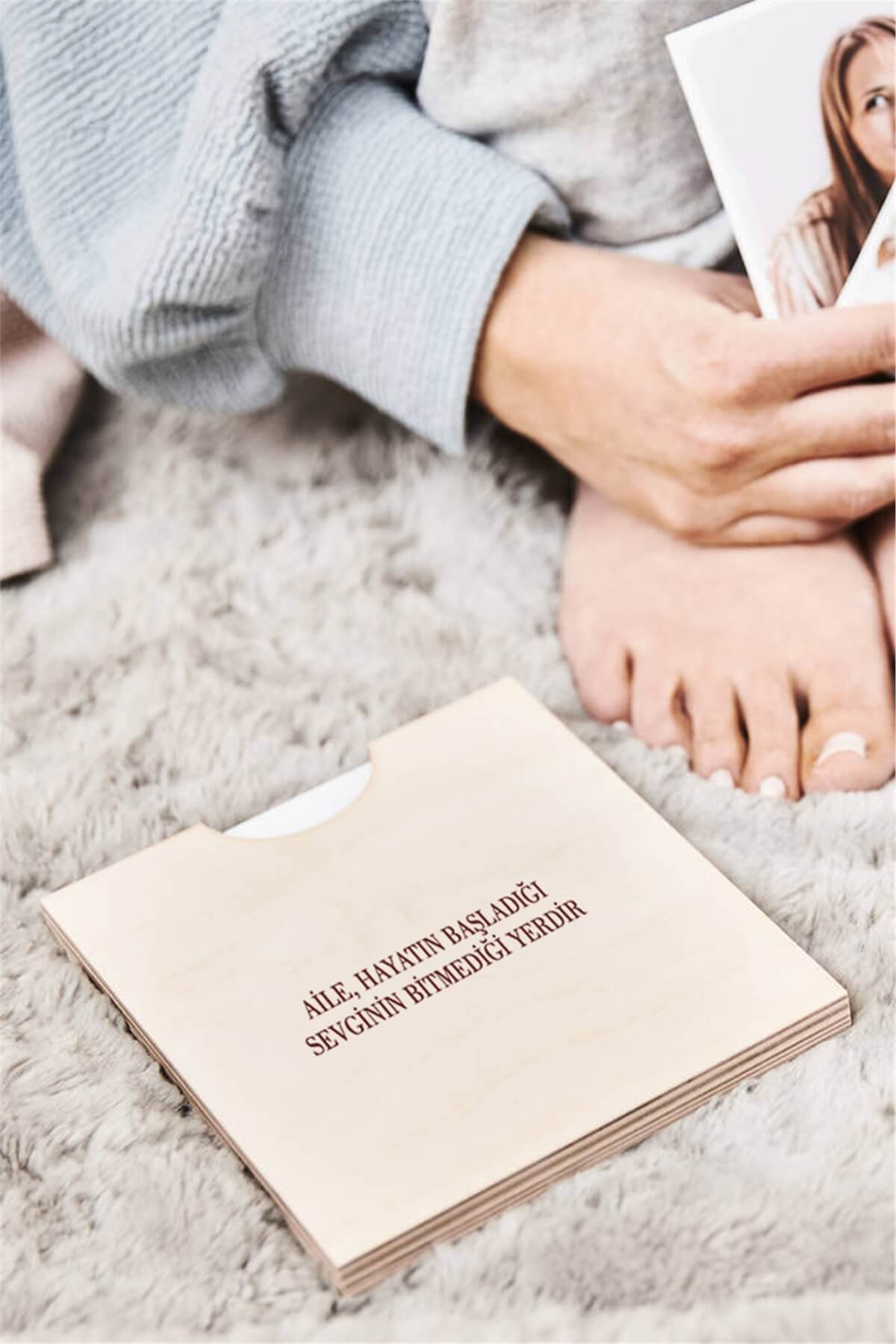 Ailelere Özel Fotoğraflı Ahşap Albüm