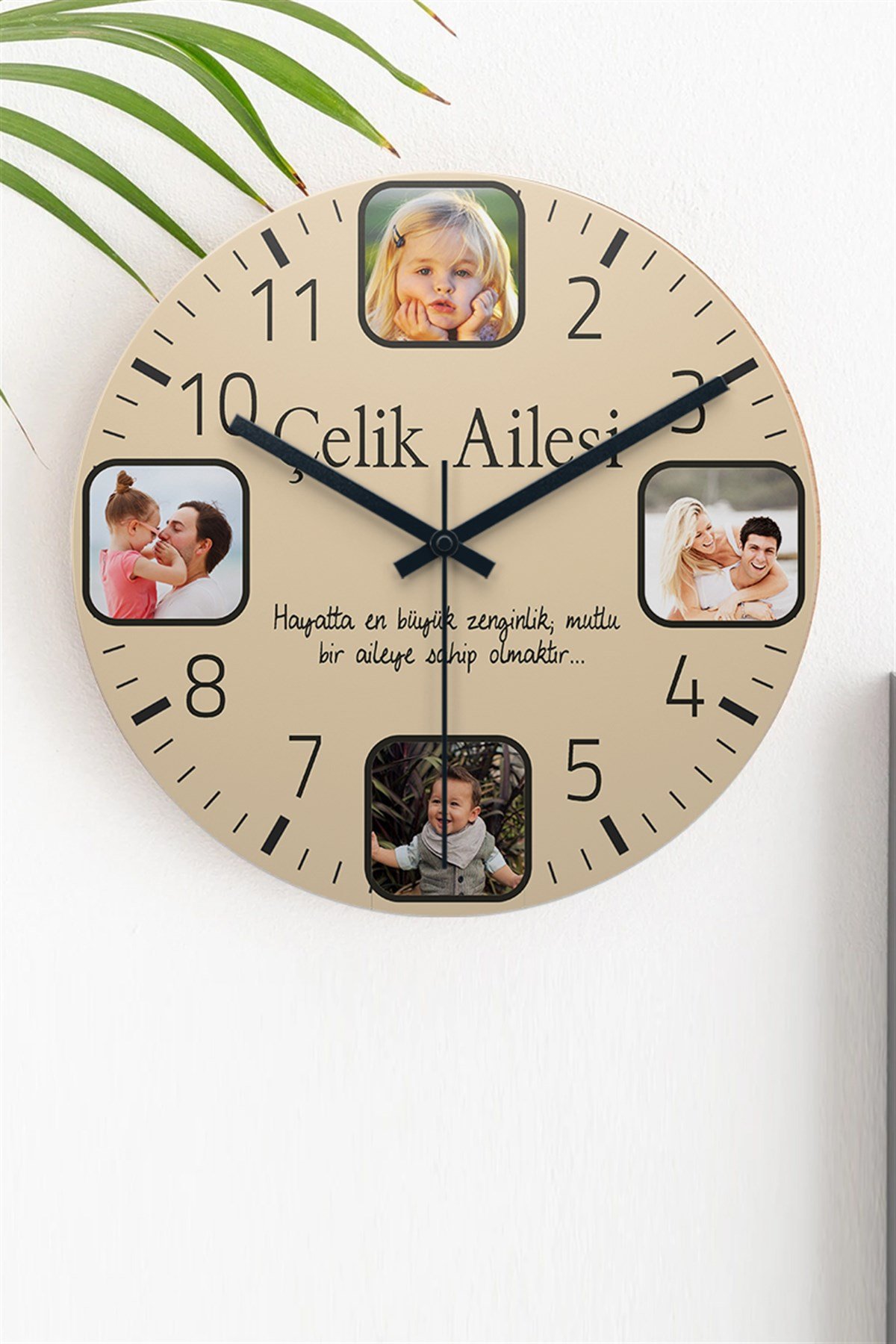 Ailelere Özel Hediyelik Ahşap Duvar Saati