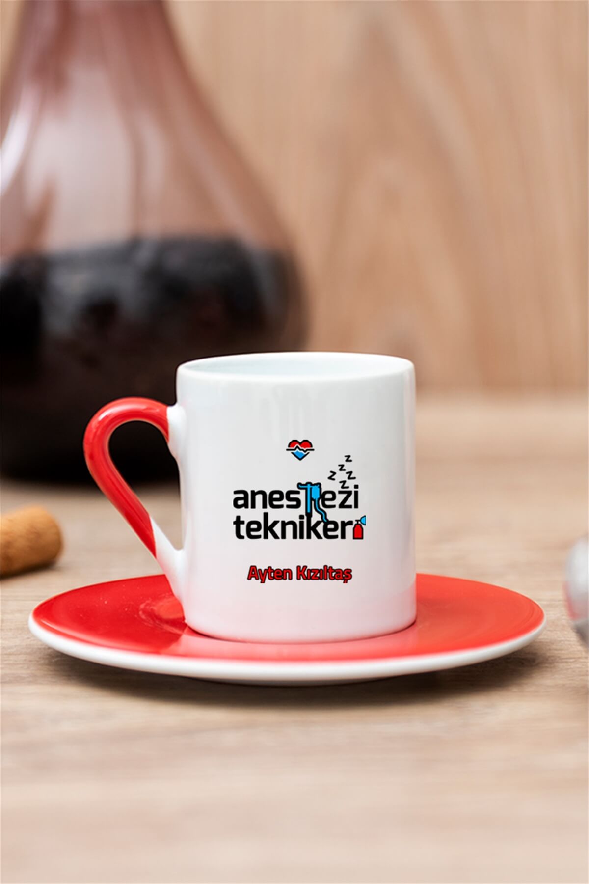 Anestezi Teknikeri Renkli Türk Kahvesi Fincanı