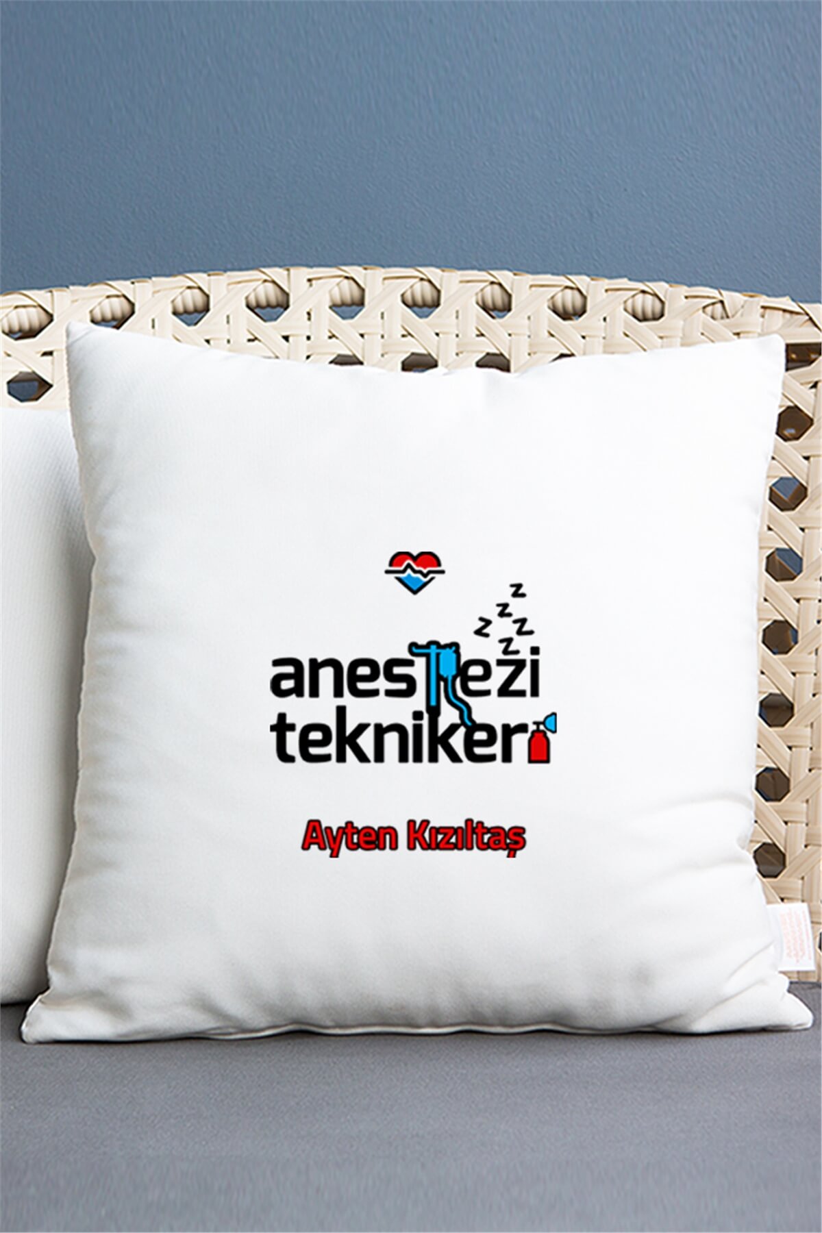 Anestezi Teknikeri Saten Kare Yastık