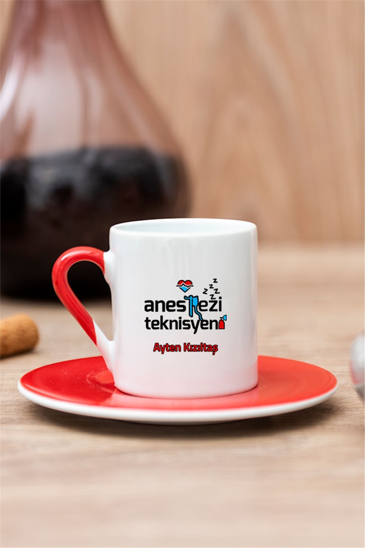 Anestezi Teknisyeni Renkli Türk Kahvesi Fincanı