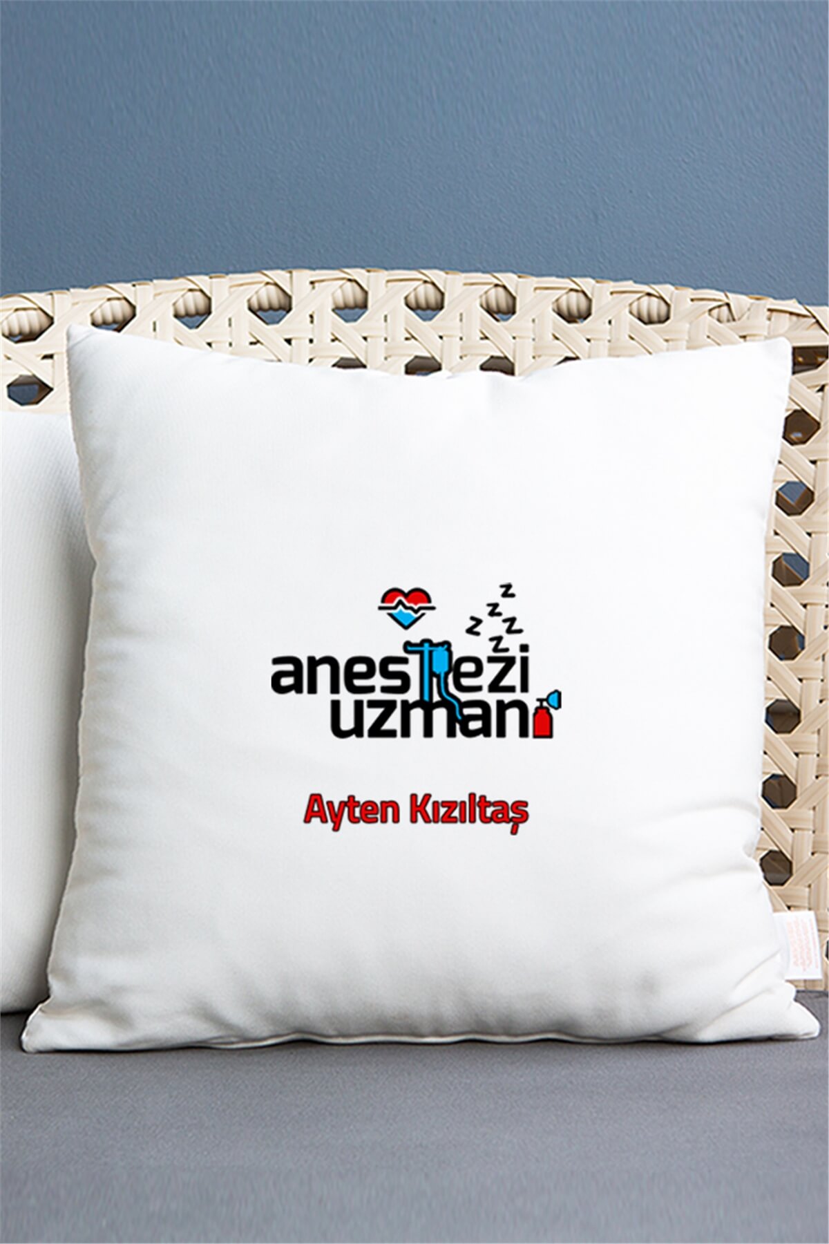 Anestezi Uzmanı Saten Kare Yastık