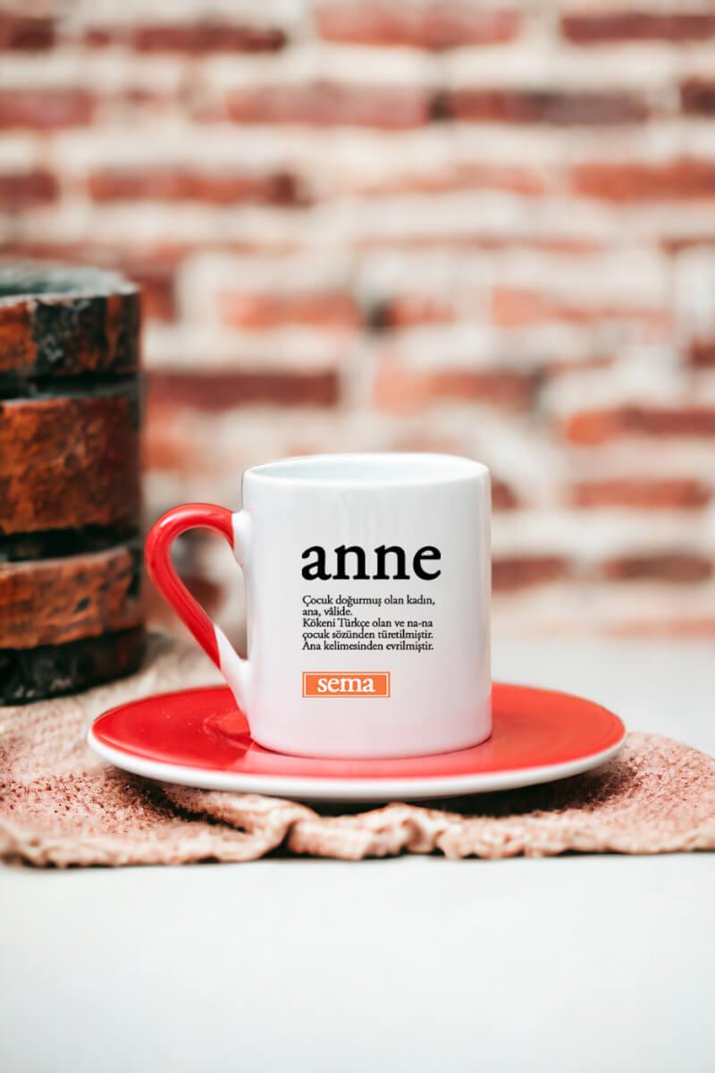 Anlamlı Anneler Günü Hediyesi Anne Kelime Anlamı Renkli Türk Kahvesi Fincanı
