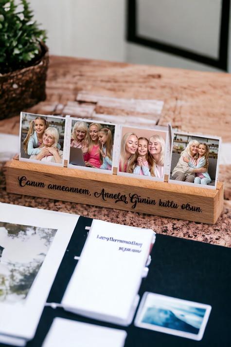 Anneanneye Hediye Masaüstü Fotoğraflı Ahşap Stand