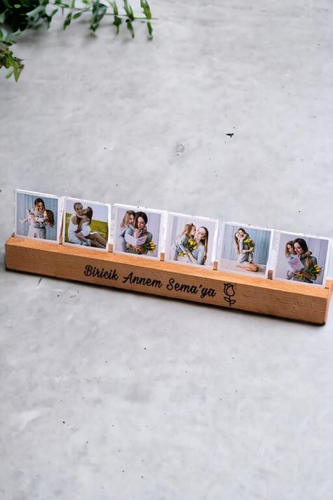 Anneler Günü Hediyesi 6 Fotoğraflı Ahşap Stand