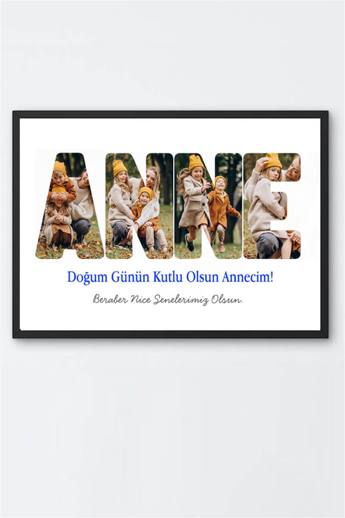 Anneye Doğum Günü Hediyesi Fotoğraflı ve Mesajlı Hediyelik Çerçeve