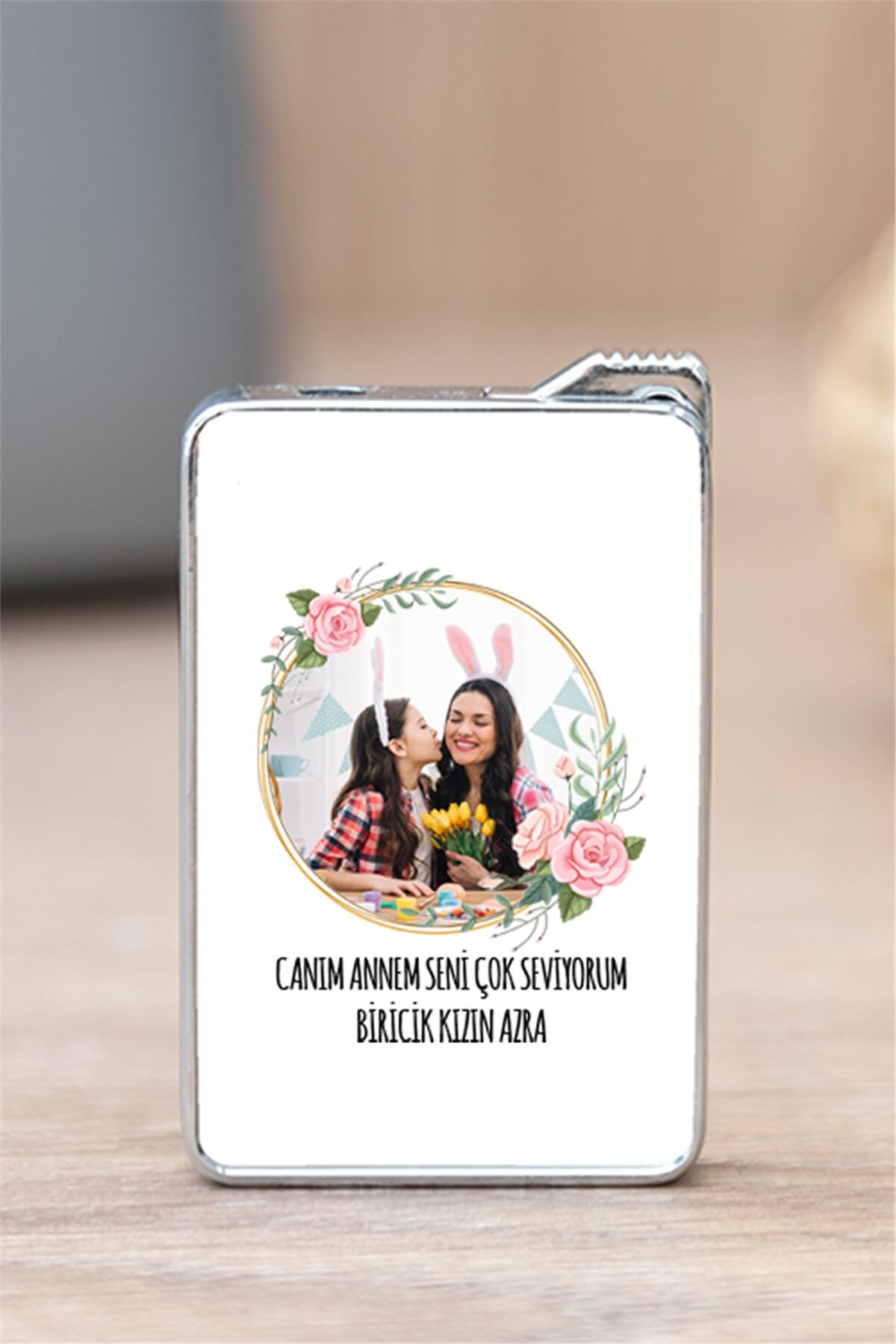 Anneye Hediye Fotoğraflı Çakmak