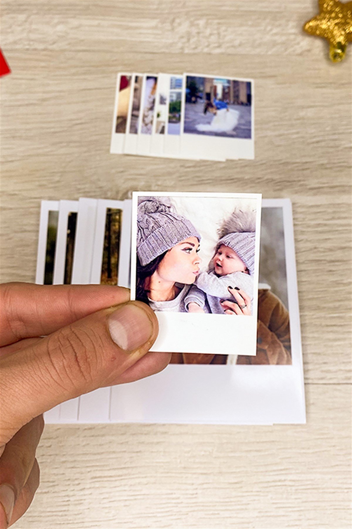 Anneye Hediye İki Fotoğraflı Ahşap Stand