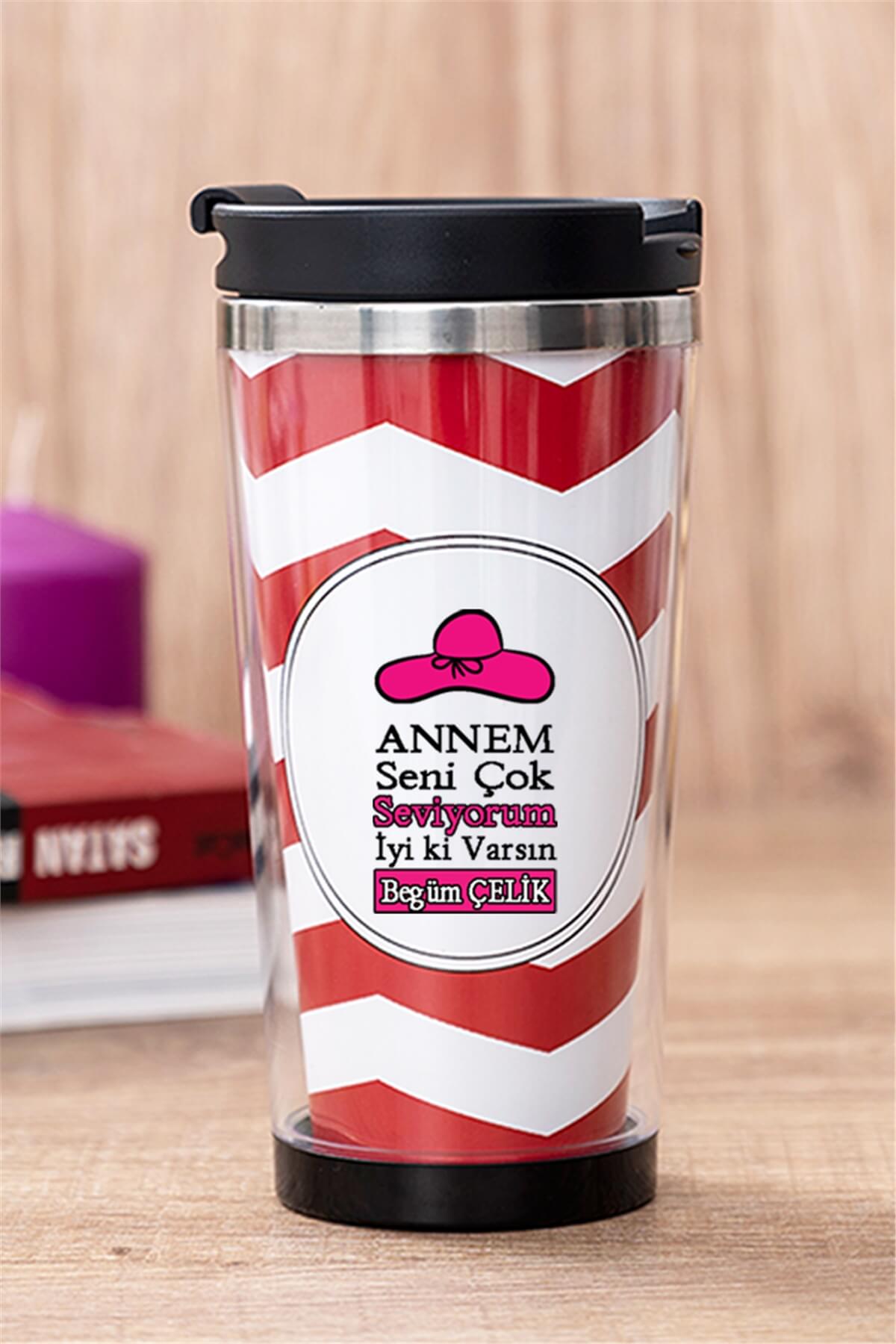 Anneye Hediye İsimli Termos Bardak