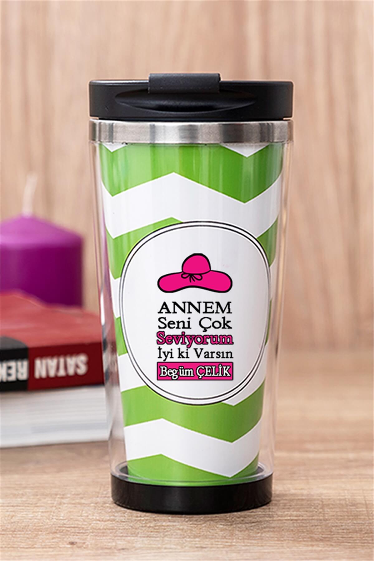 Anneye Hediye İsimli Termos Bardak