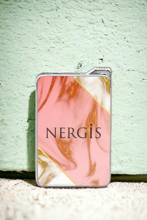 Anneye Hediye Pembe Mermer Tasarım İsimli Çakmak