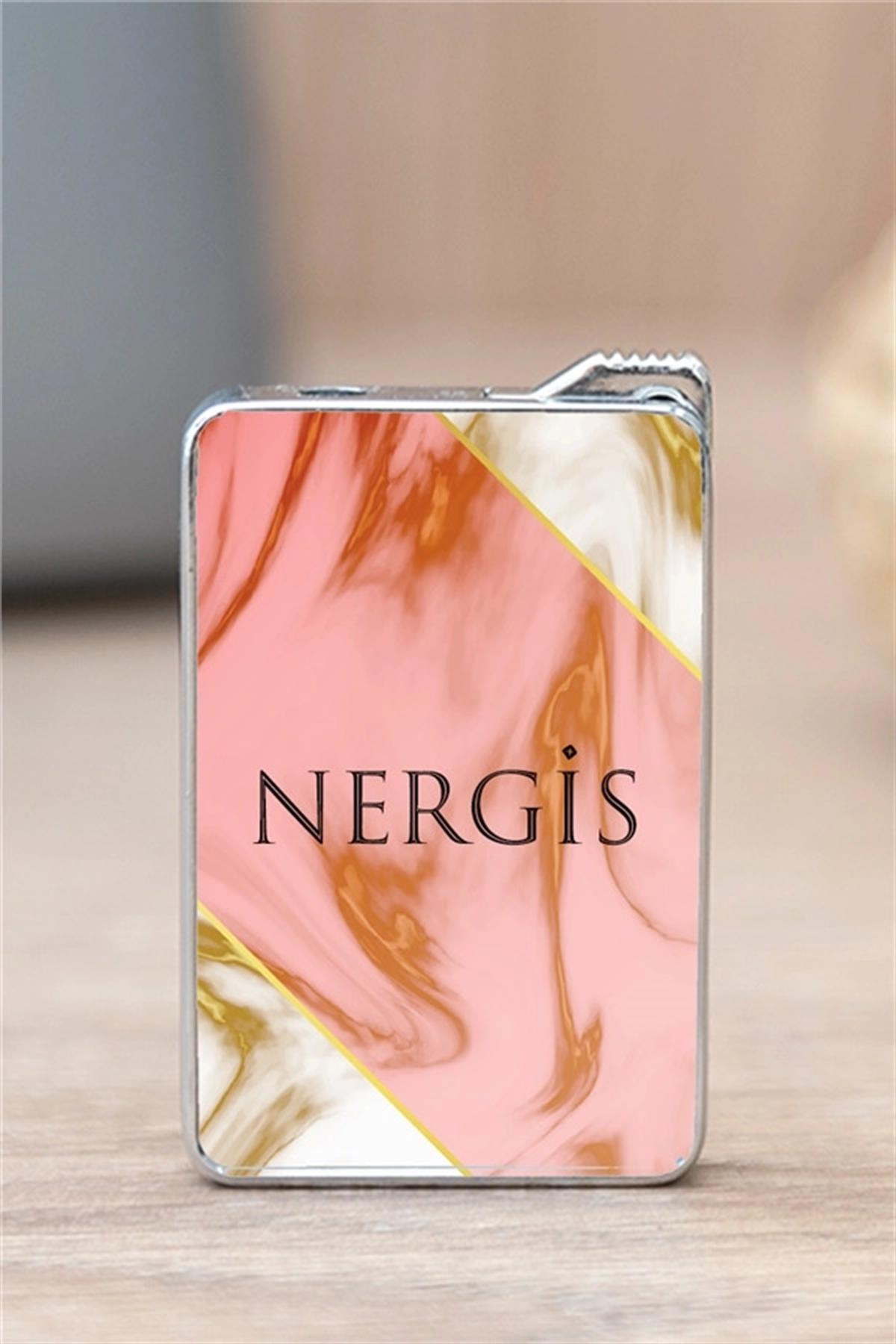 Anneye Hediye Pembe Mermer Tasarım İsimli Çakmak