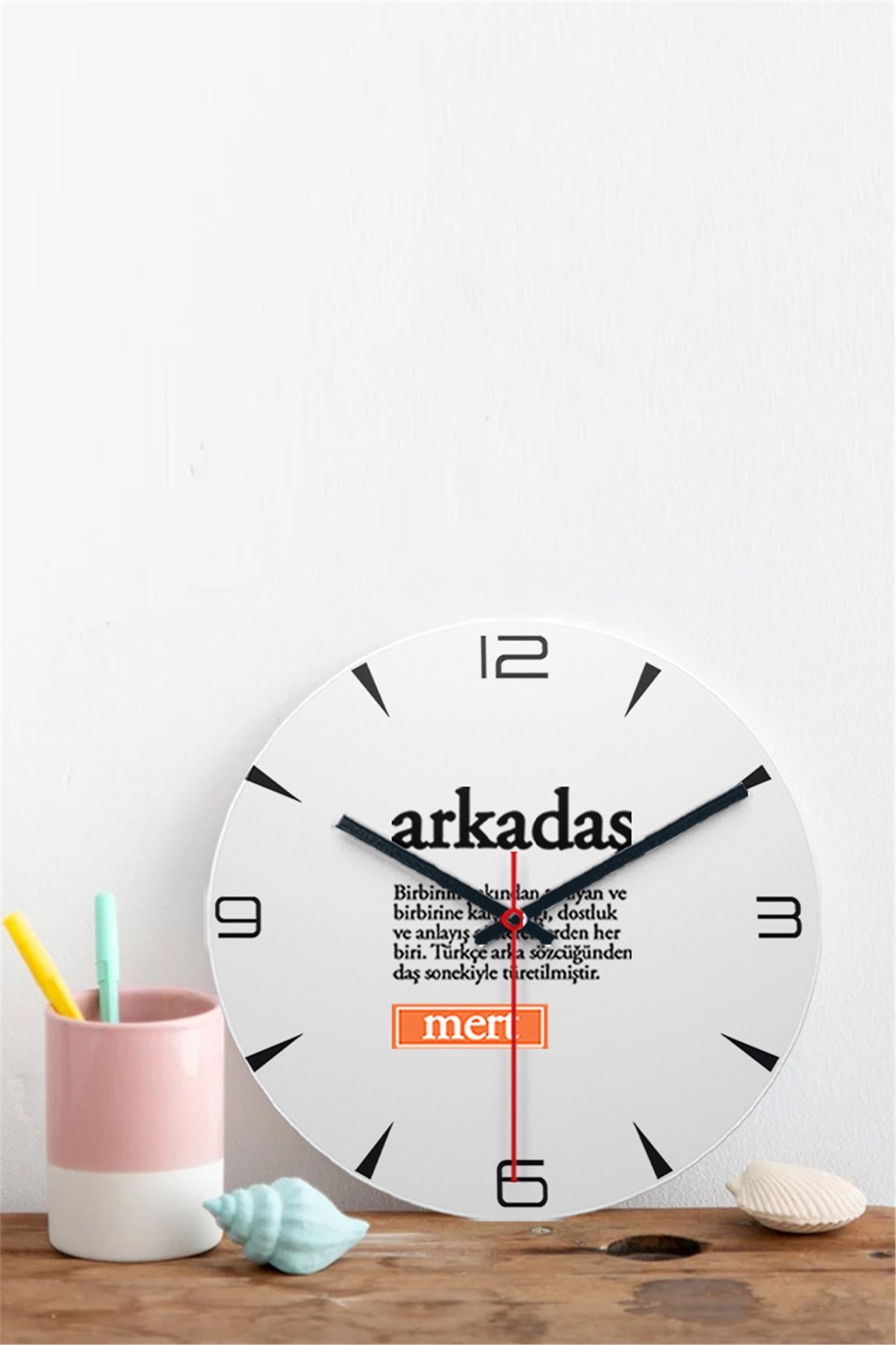 Arkadaş Kelime Anlamı Ahşap Duvar Saati