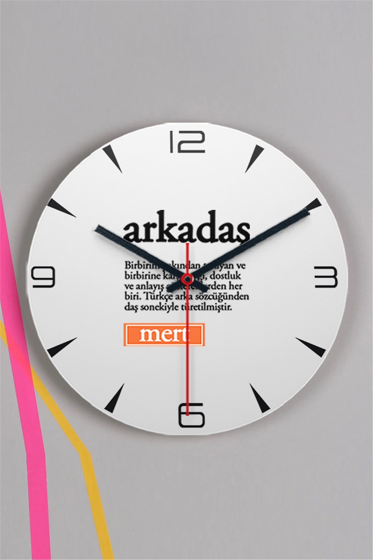 Arkadaş Kelime Anlamı Ahşap Duvar Saati