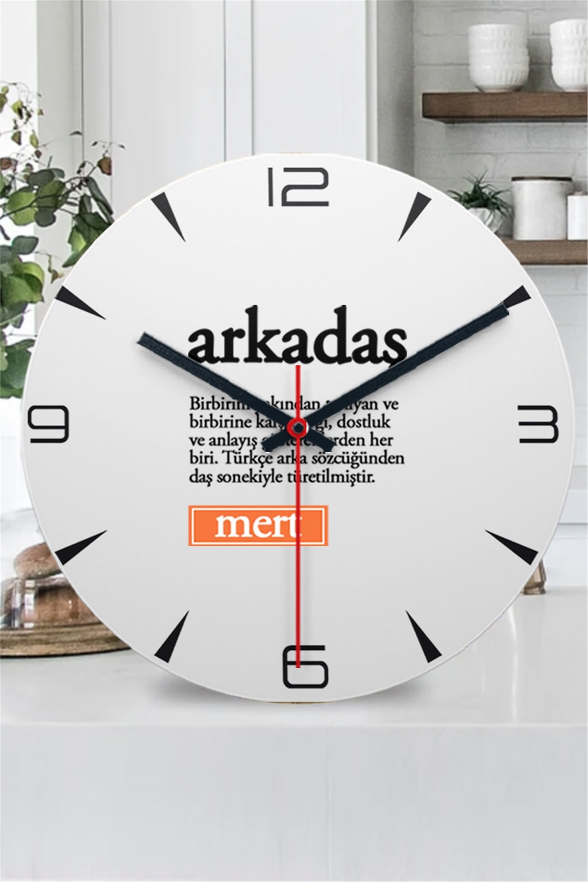 Arkadaş Kelime Anlamı Ahşap Duvar Saati