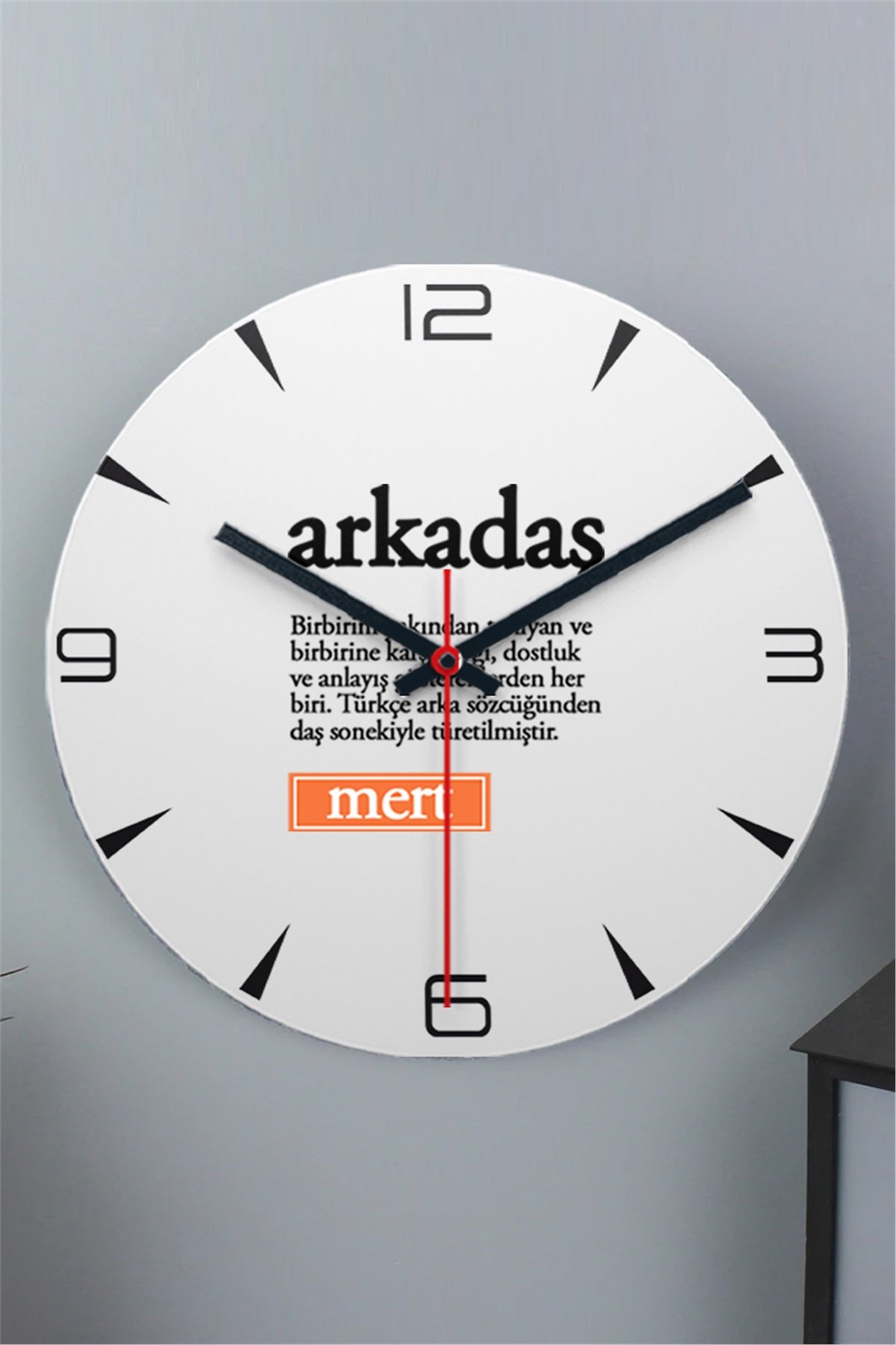 Arkadaş Kelime Anlamı Ahşap Duvar Saati