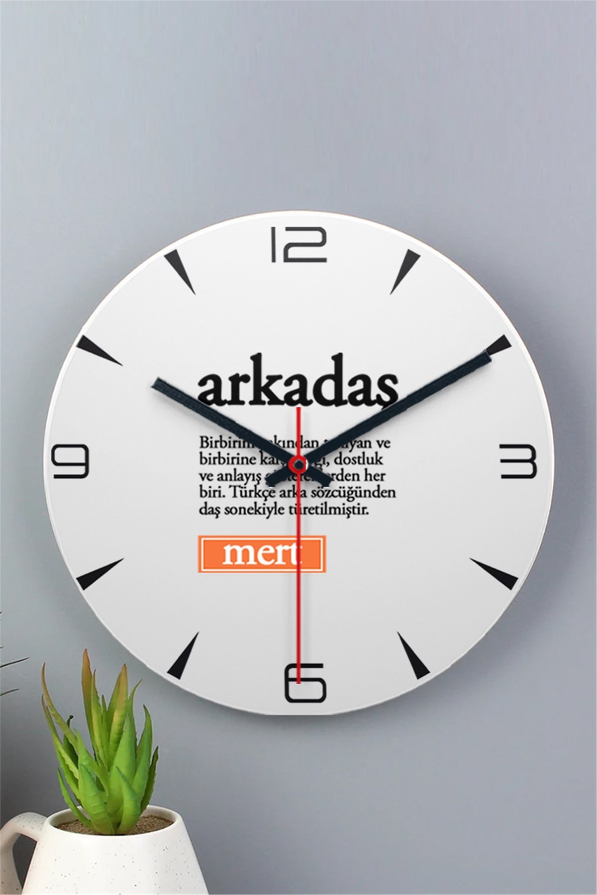Arkadaş Kelime Anlamı Ahşap Duvar Saati