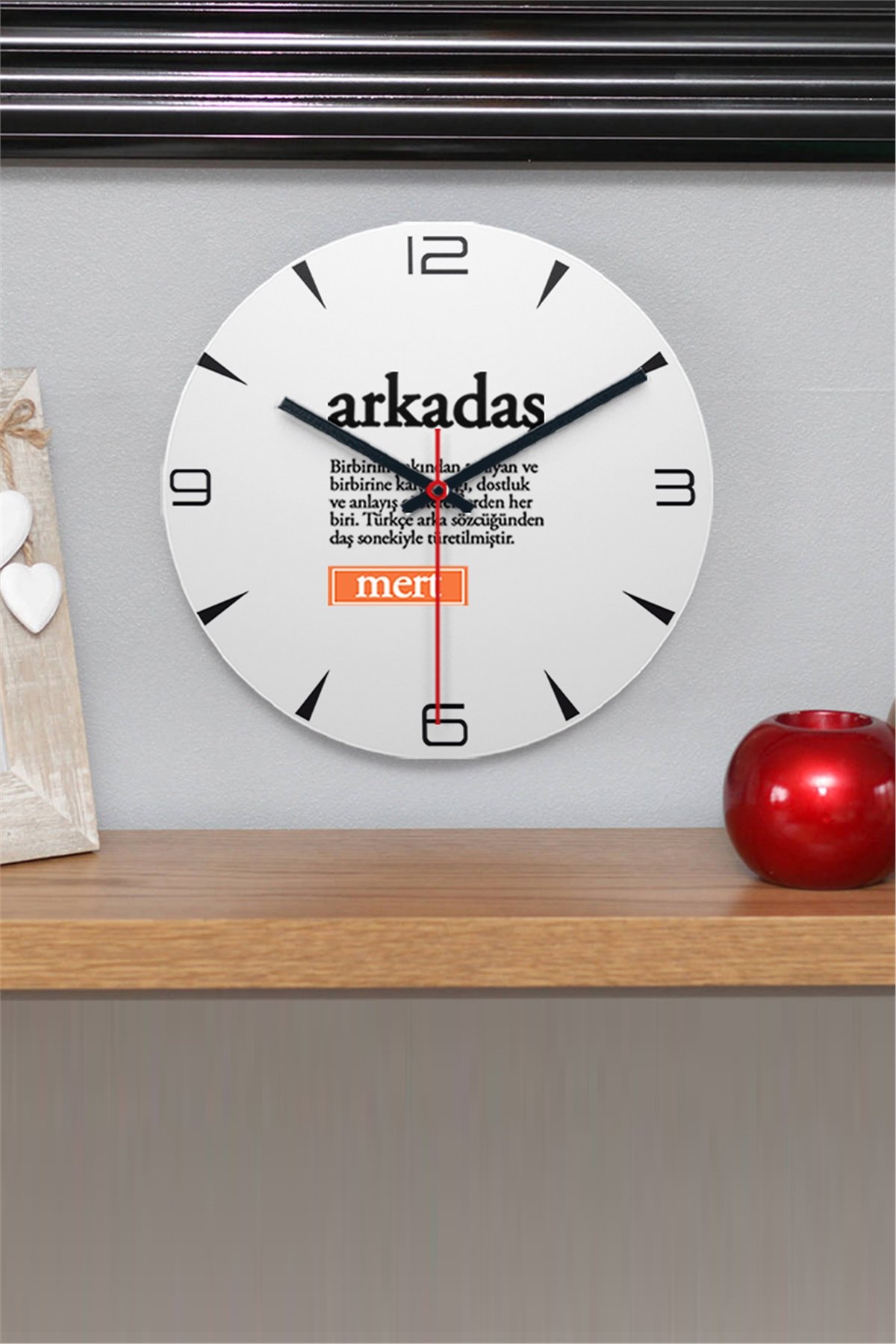 Arkadaş Kelime Anlamı Ahşap Duvar Saati