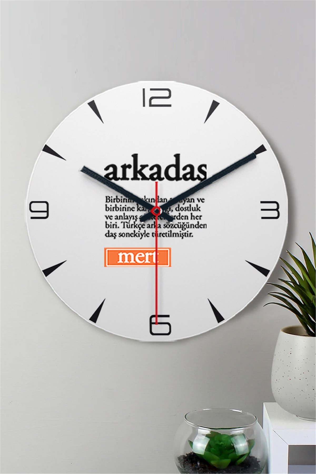 Arkadaş Kelime Anlamı Ahşap Duvar Saati