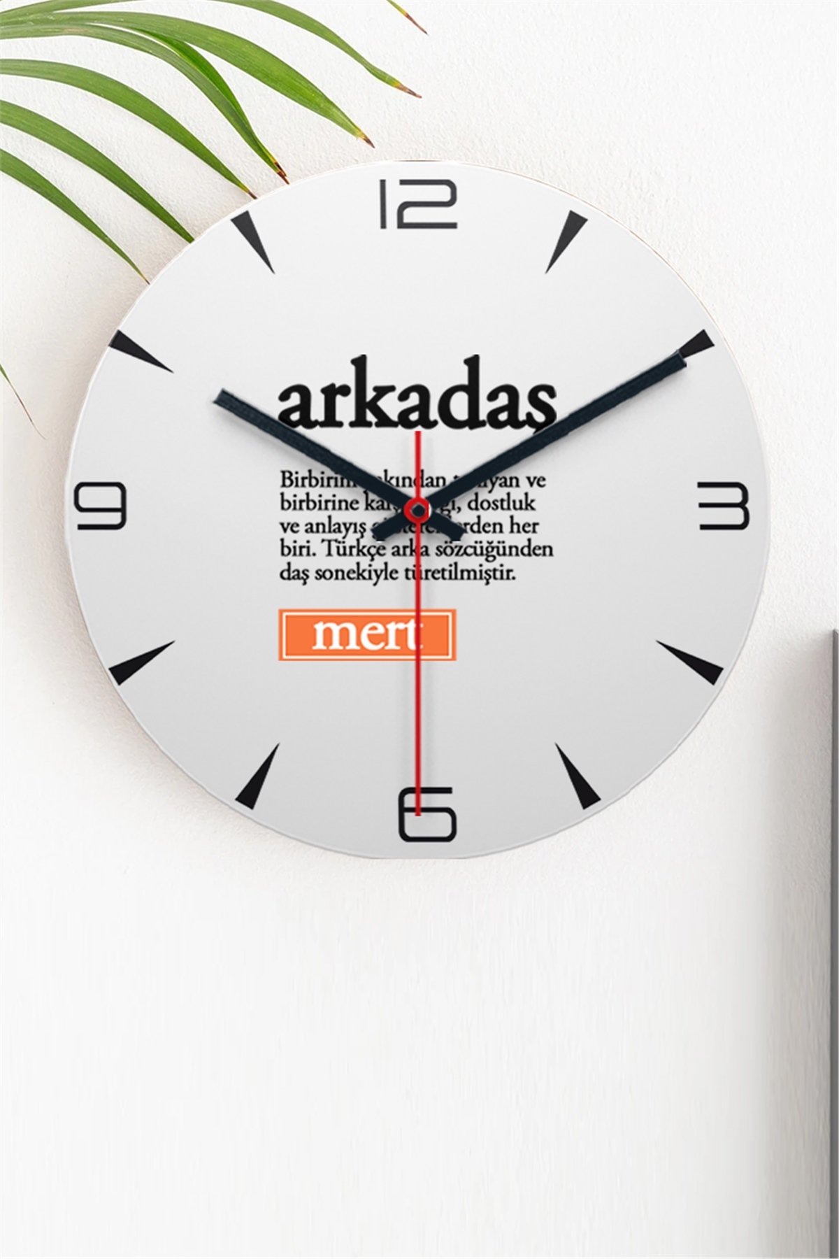 Arkadaş Kelime Anlamı Ahşap Duvar Saati