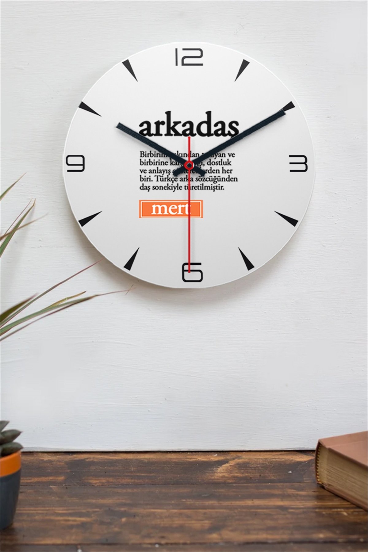 Arkadaş Kelime Anlamı Ahşap Duvar Saati