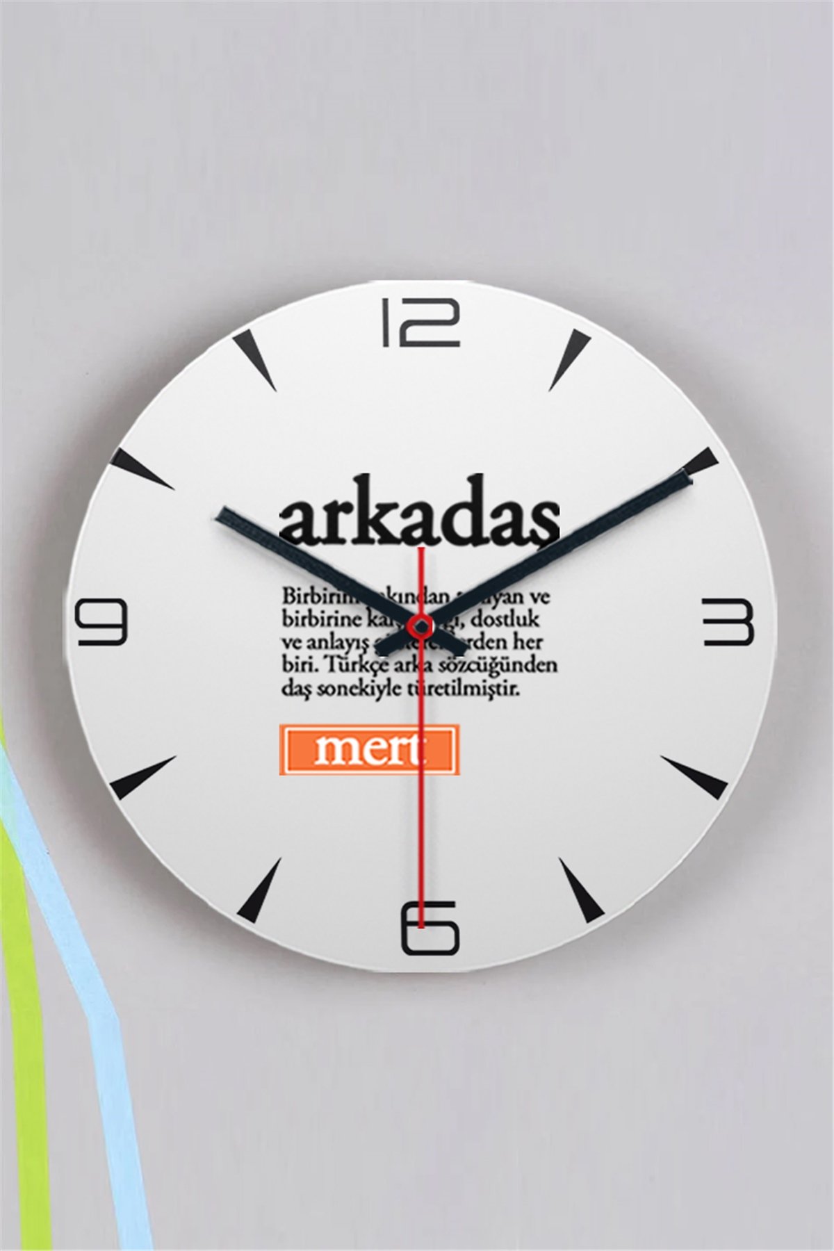 Arkadaş Kelime Anlamı Ahşap Duvar Saati