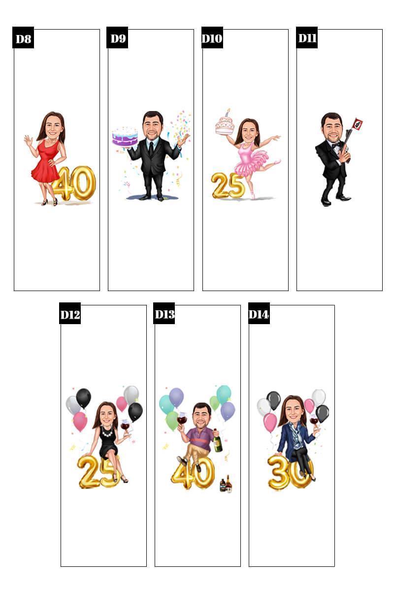 Arkadaşa Doğum Günü Hediyesi Karikatürlü Dikdörtgen Çerçeve