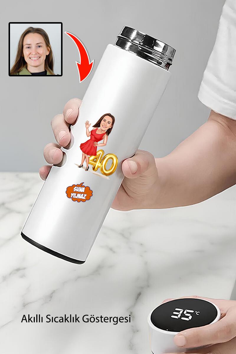 Arkadaşa Doğum Günü Hediyesi Karikatürlü Akıllı Termos
