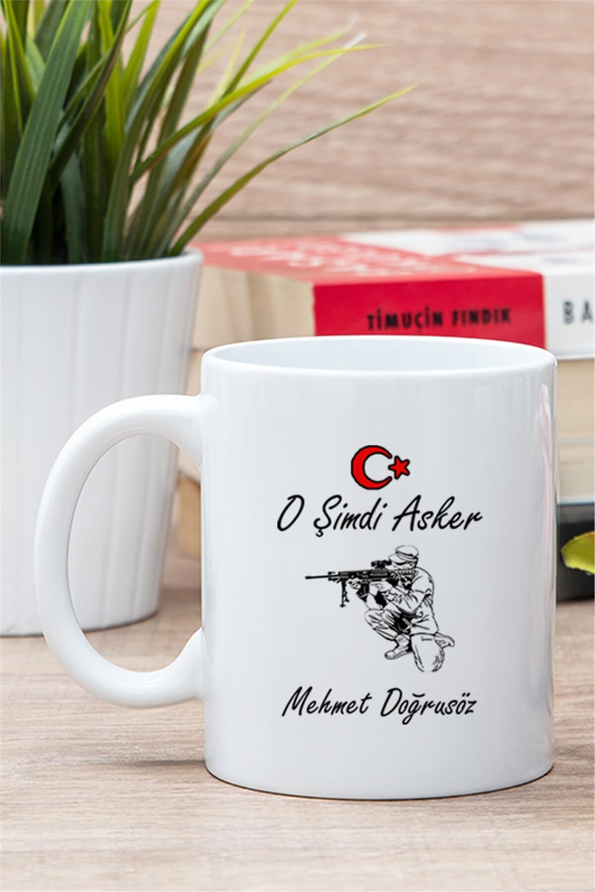 Askere Hediye Beyaz Kupa Bardak