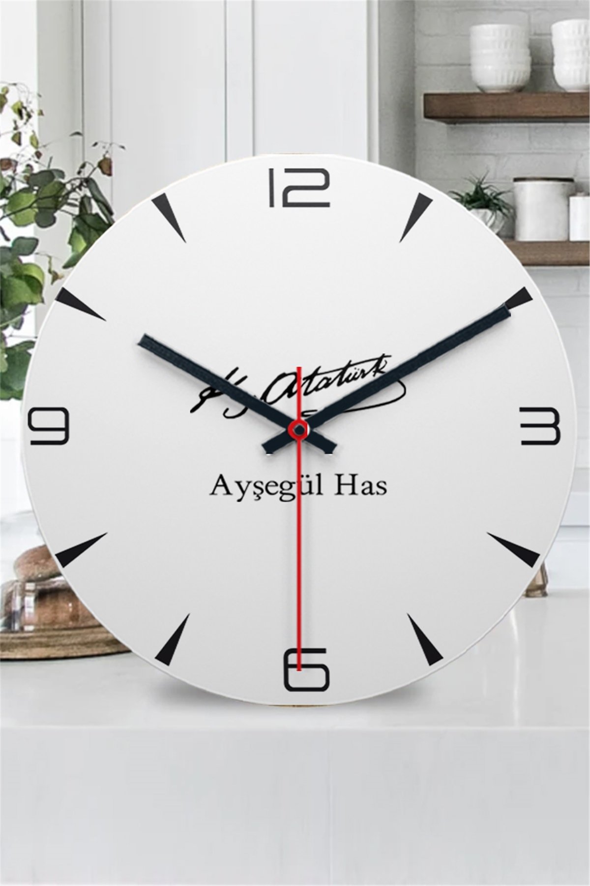 Atatürk İmzalı İsme Özel Ahşap Duvar Saati