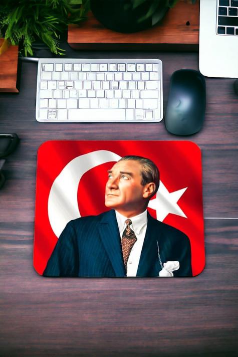 Atatürk ve Türk Bayrağı Baskılı Mouse Pad