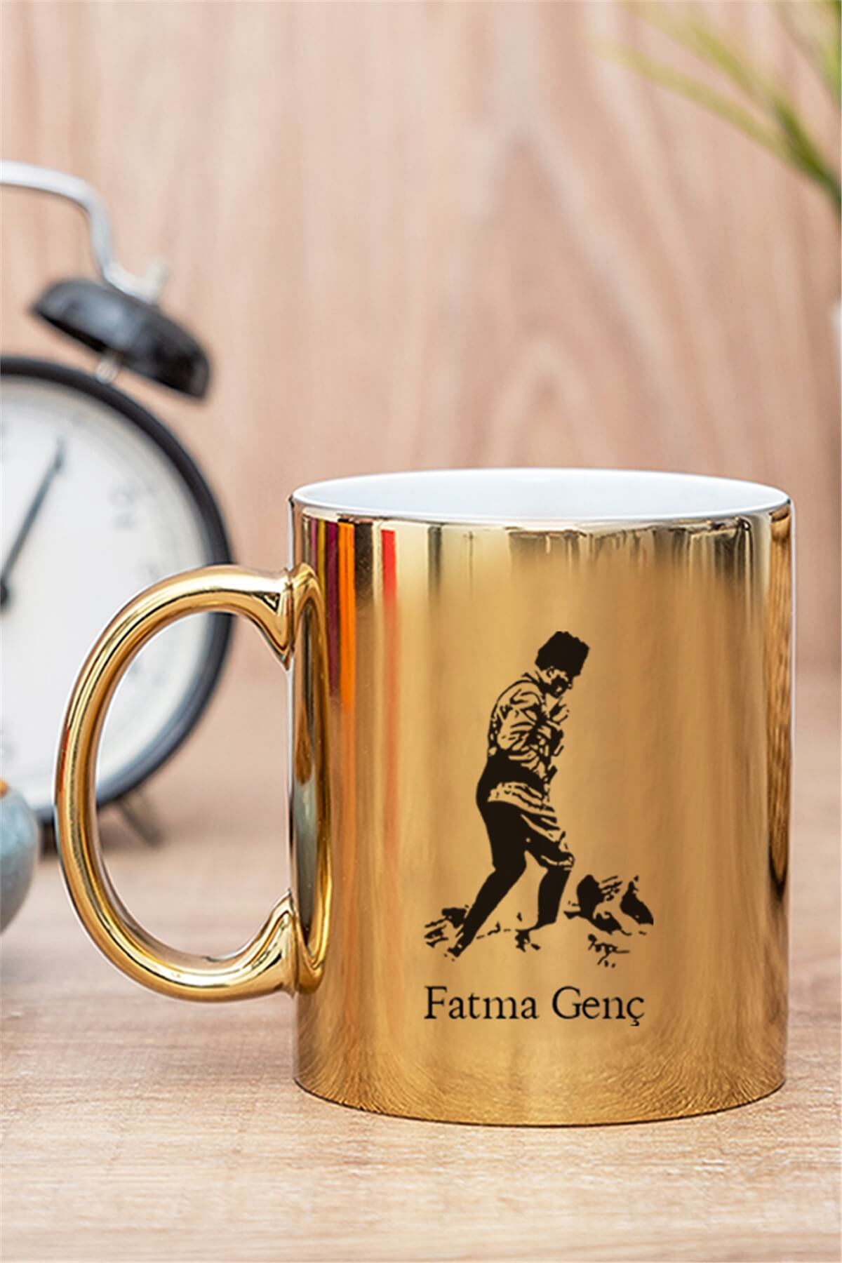 Atatürklü İsme Özel Gold - Silver Kupa Bardak