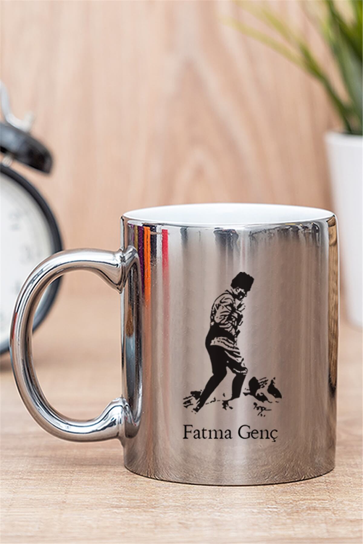 Atatürklü İsme Özel Gold - Silver Kupa Bardak