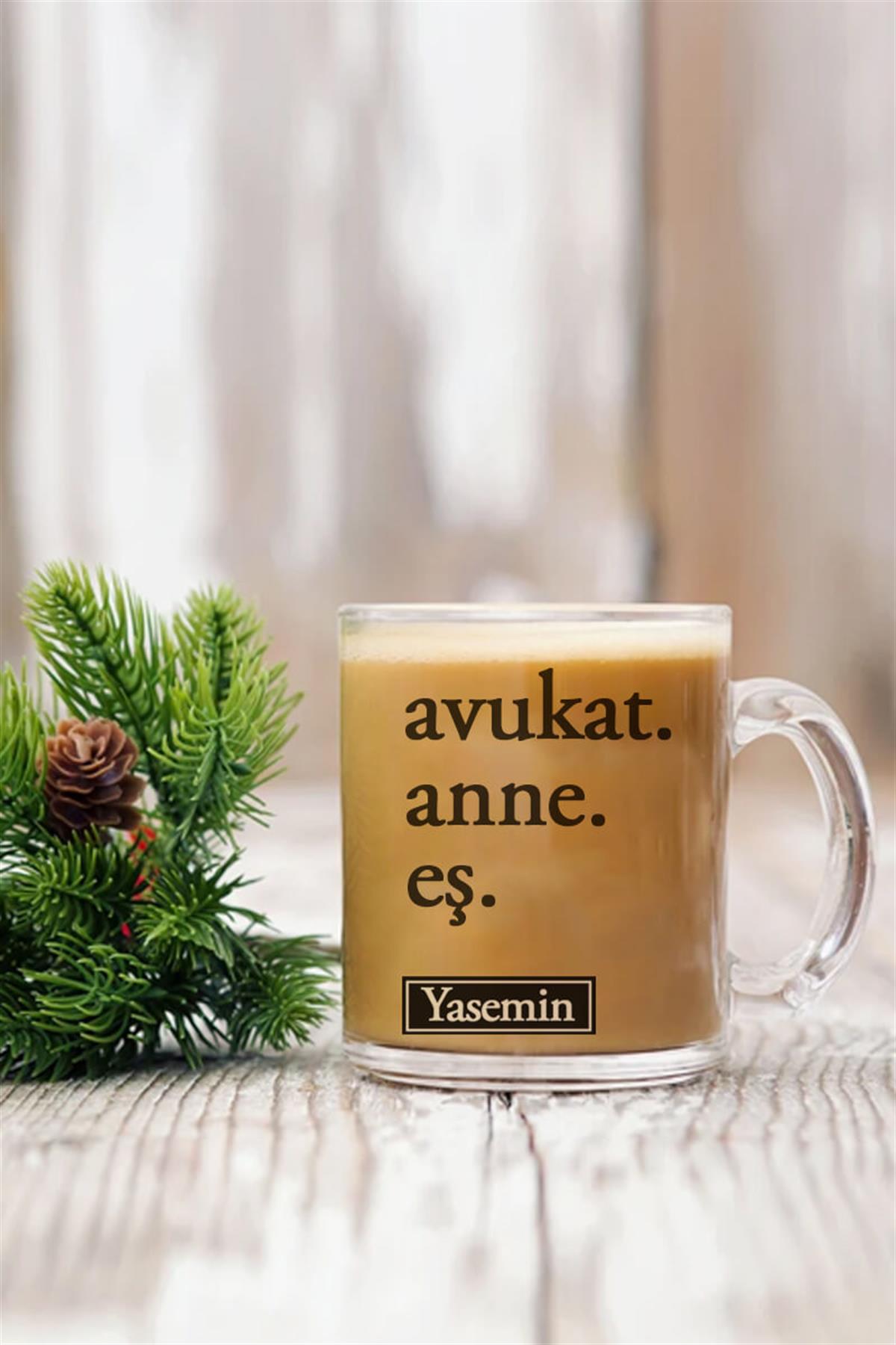 Avukat Anneye Hediye Cam Kahve Kupası