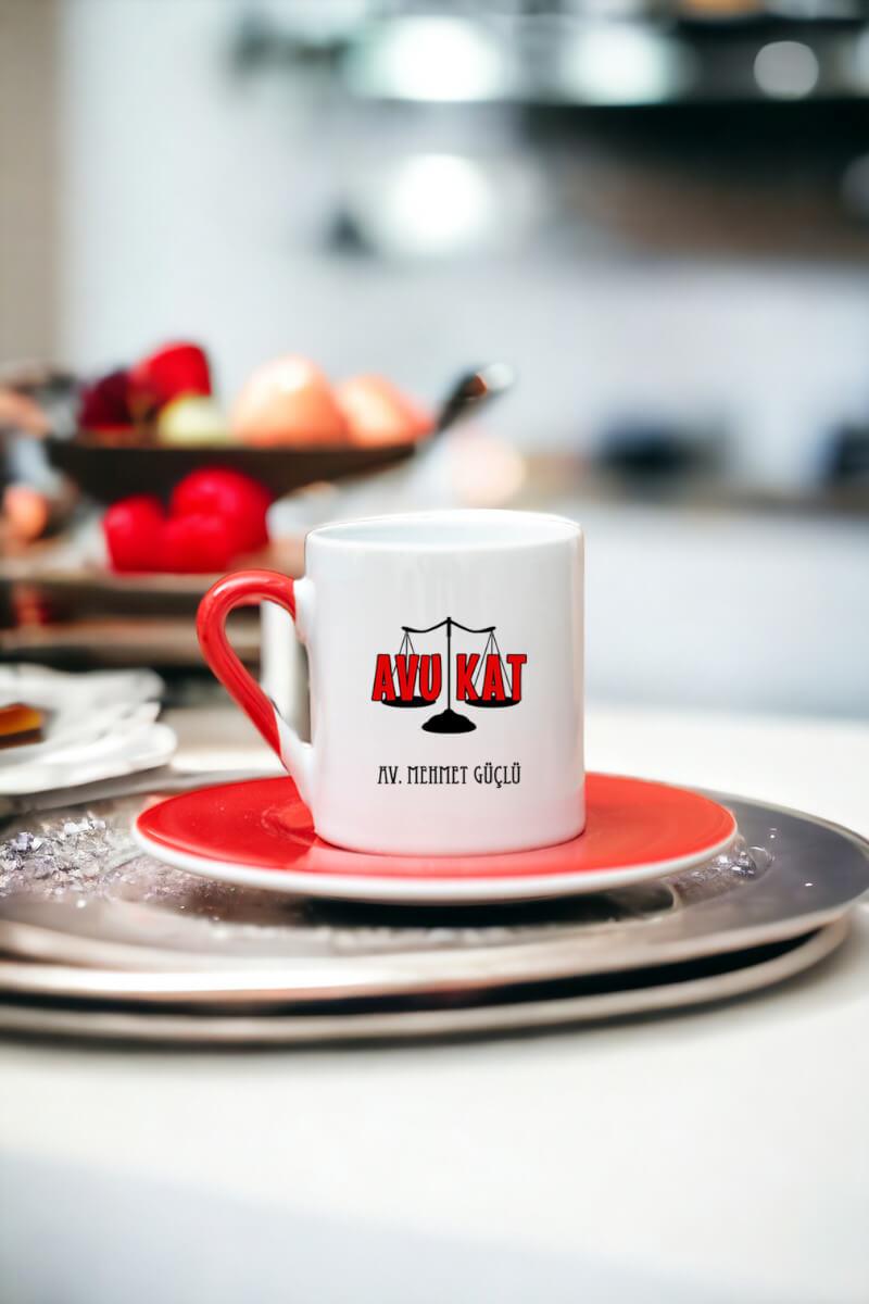 Avukat Renkli Türk Kahvesi Fincanı