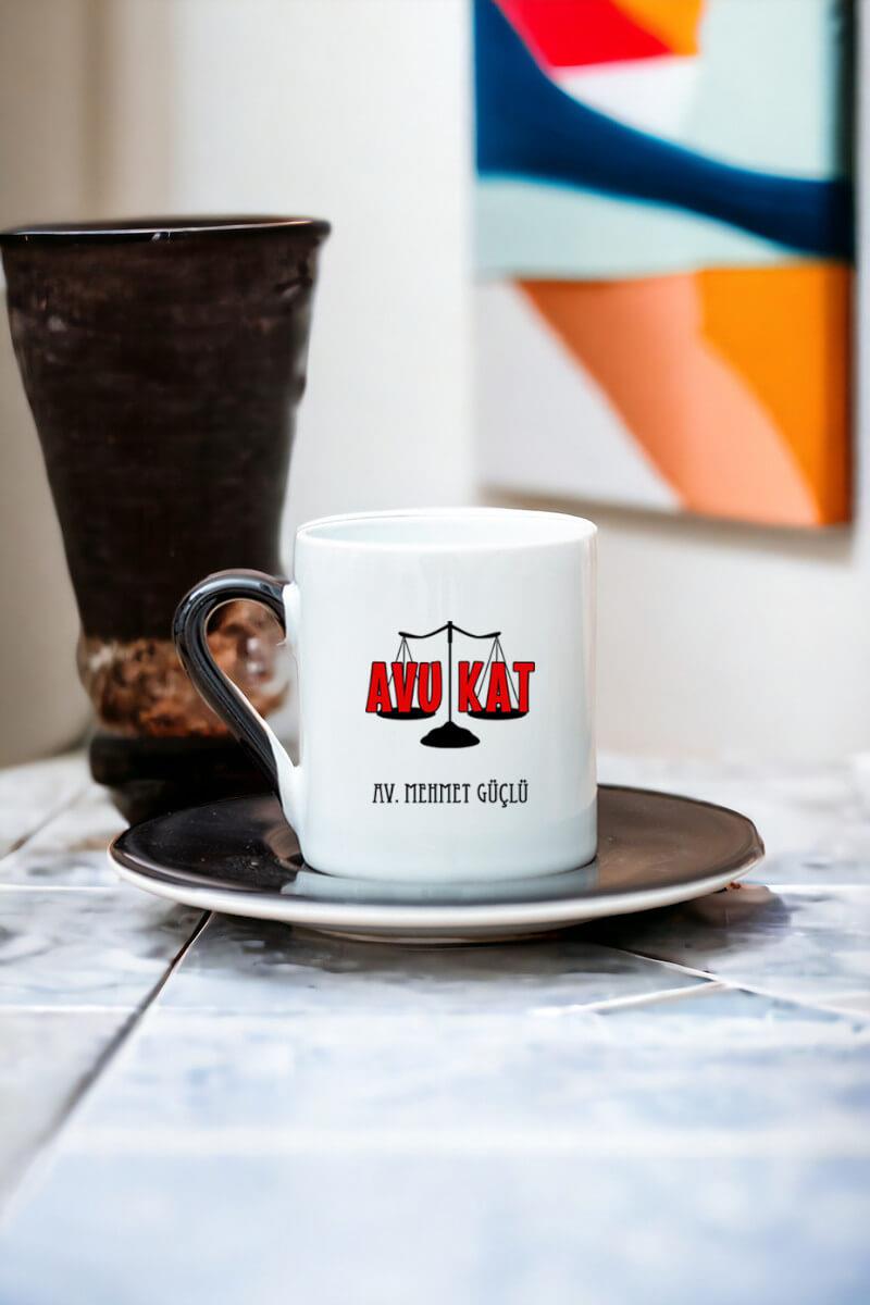 Avukat Renkli Türk Kahvesi Fincanı