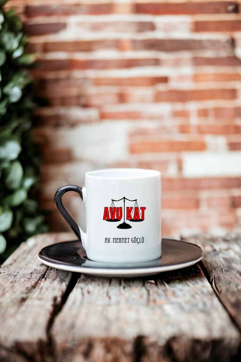 Avukat Renkli Türk Kahvesi Fincanı