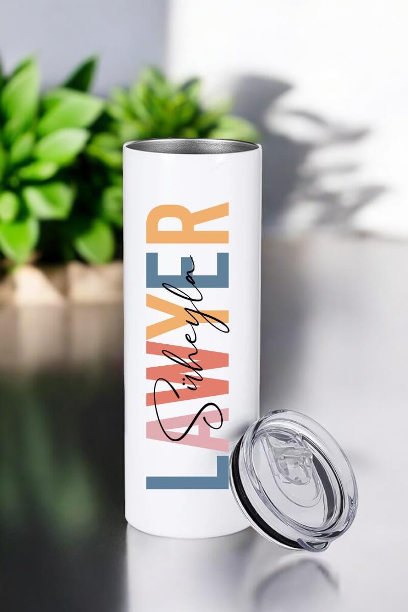 Avukata Hediye İsme Özel Çelik Pipetli Termos Bardak