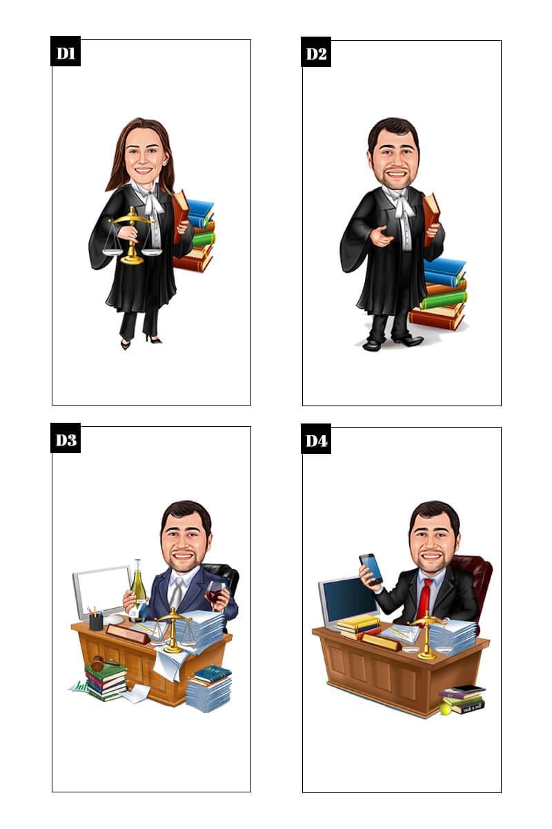 Avukata Hediye Kişiye Özel Avukat Karikatürlü Kupa Bardak