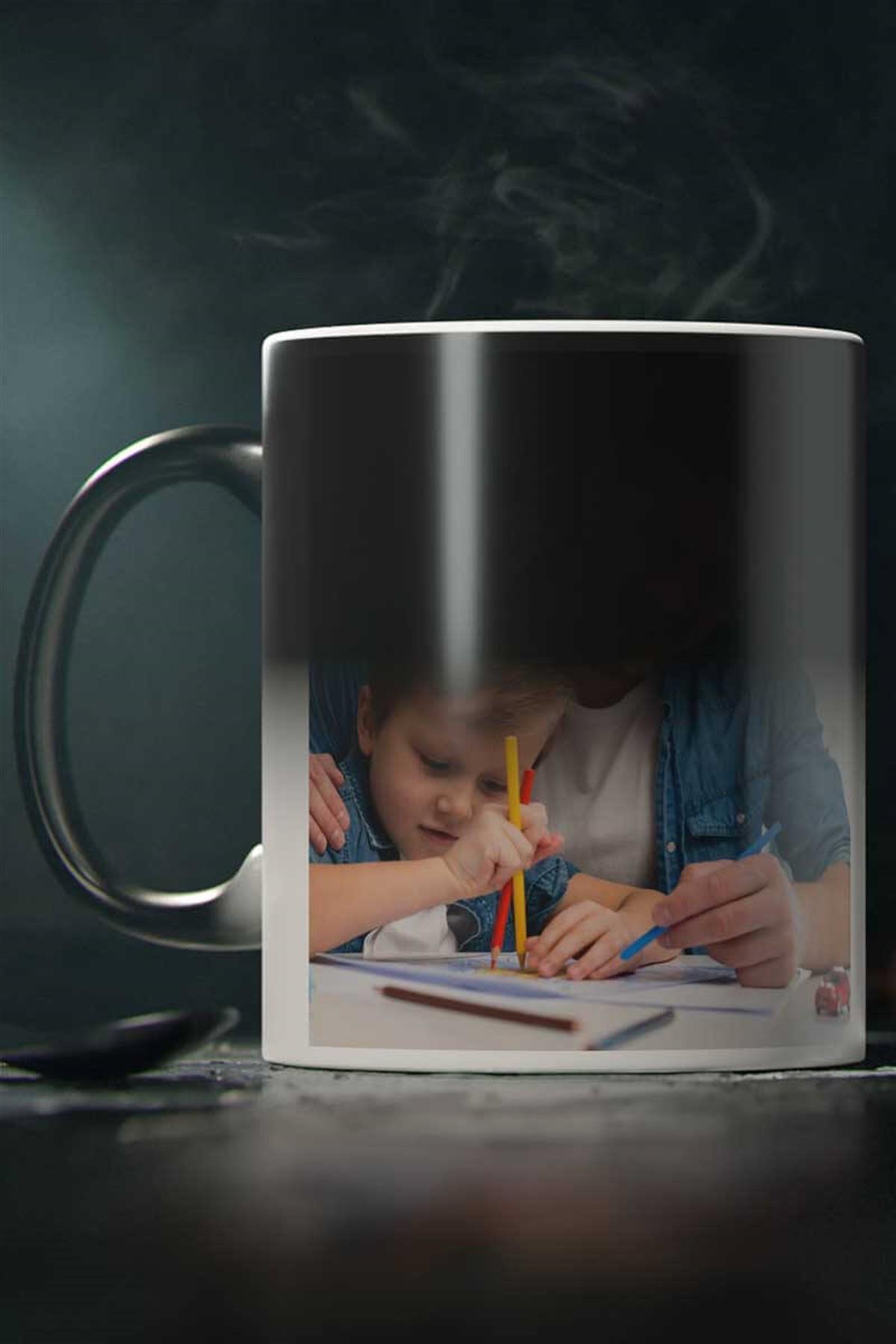 Babalar Günü Hediyesi Fotoğraf Baskılı Sihirli Kupa Bardak