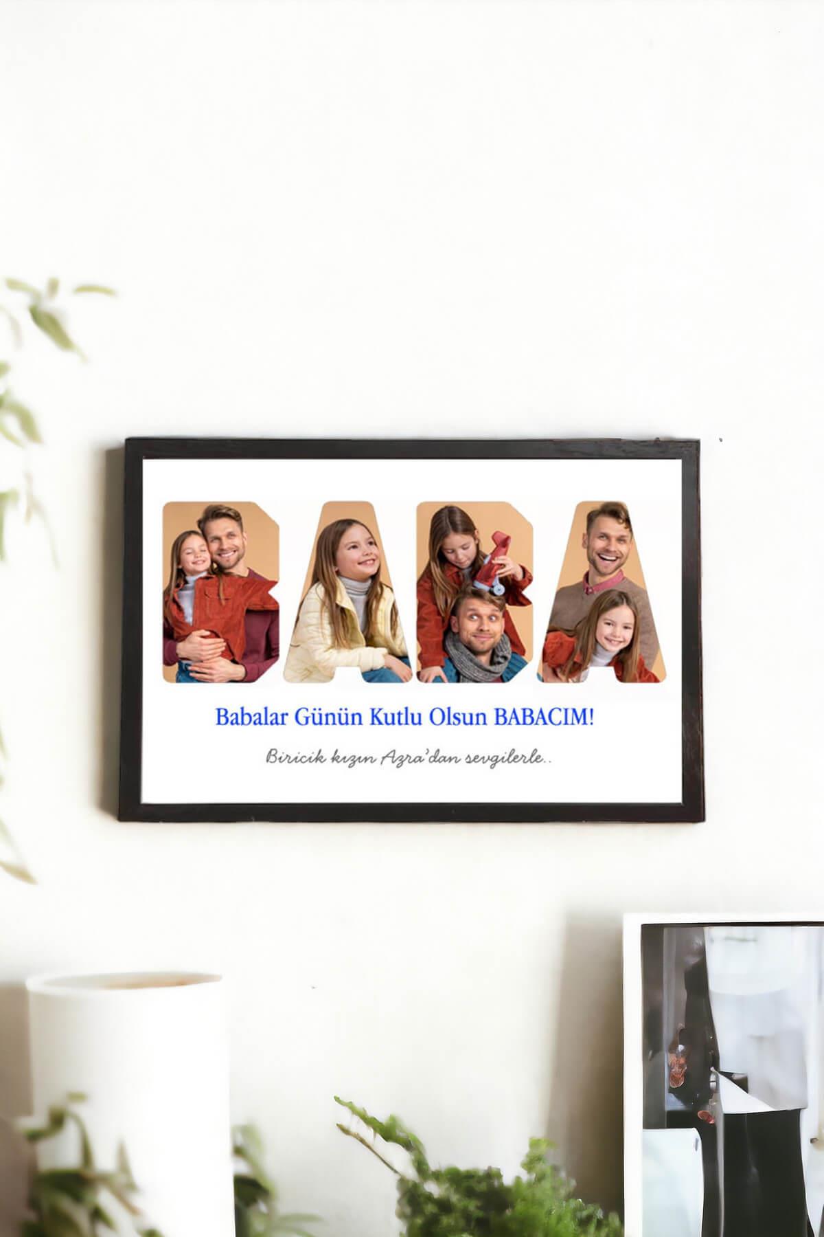 Babalar Günü Hediyesi Fotoğraflı ve Mesajlı Hediyelik Çerçeve