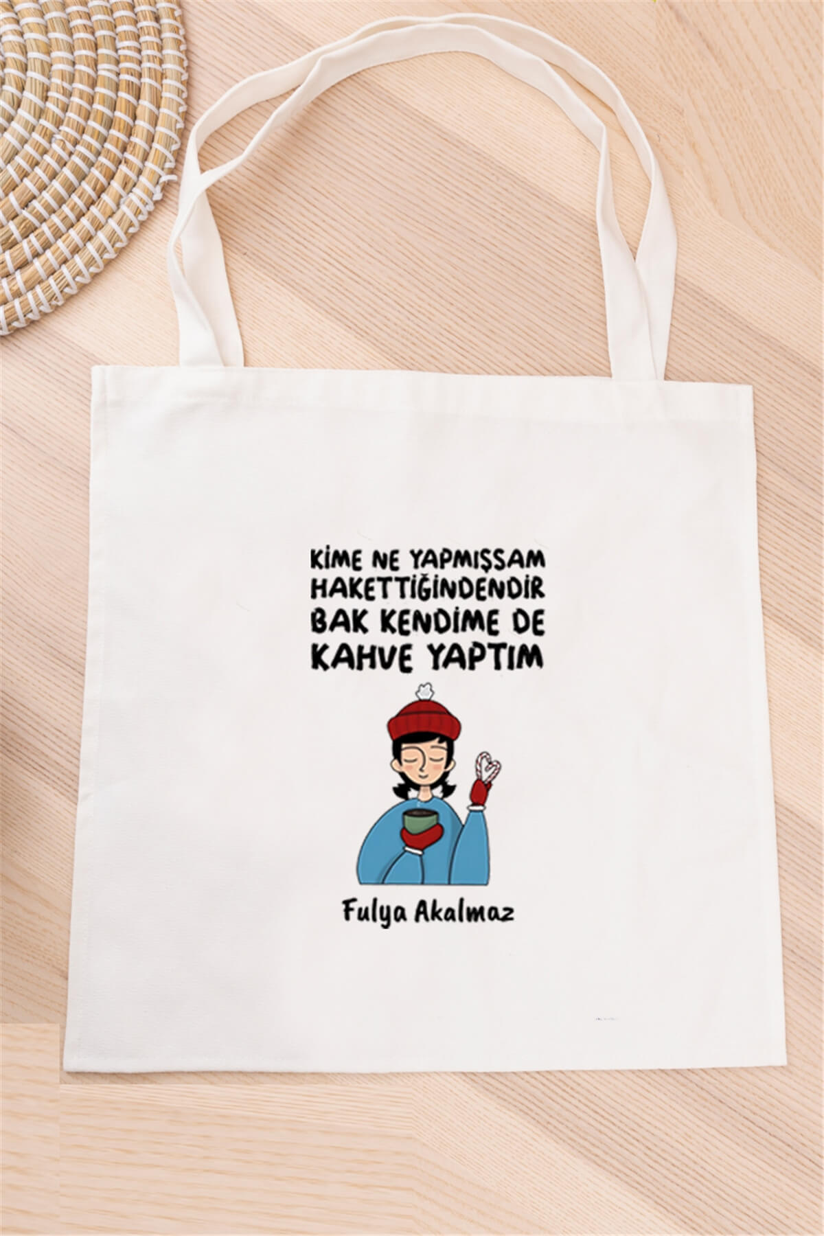 Bak Kendime De Kahve Yaptım Bez Çanta