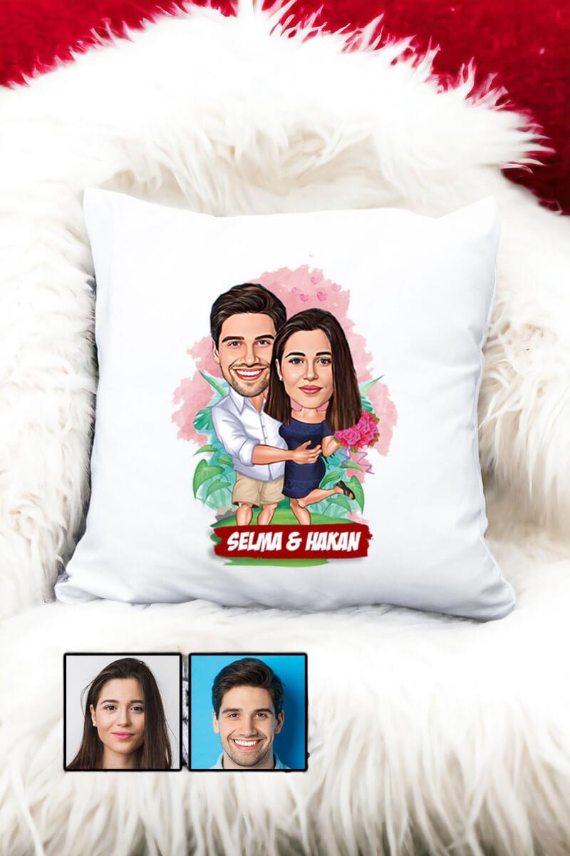 Bayan Sevgiliye Dekoratif Hediye Karikatürlü Yastık