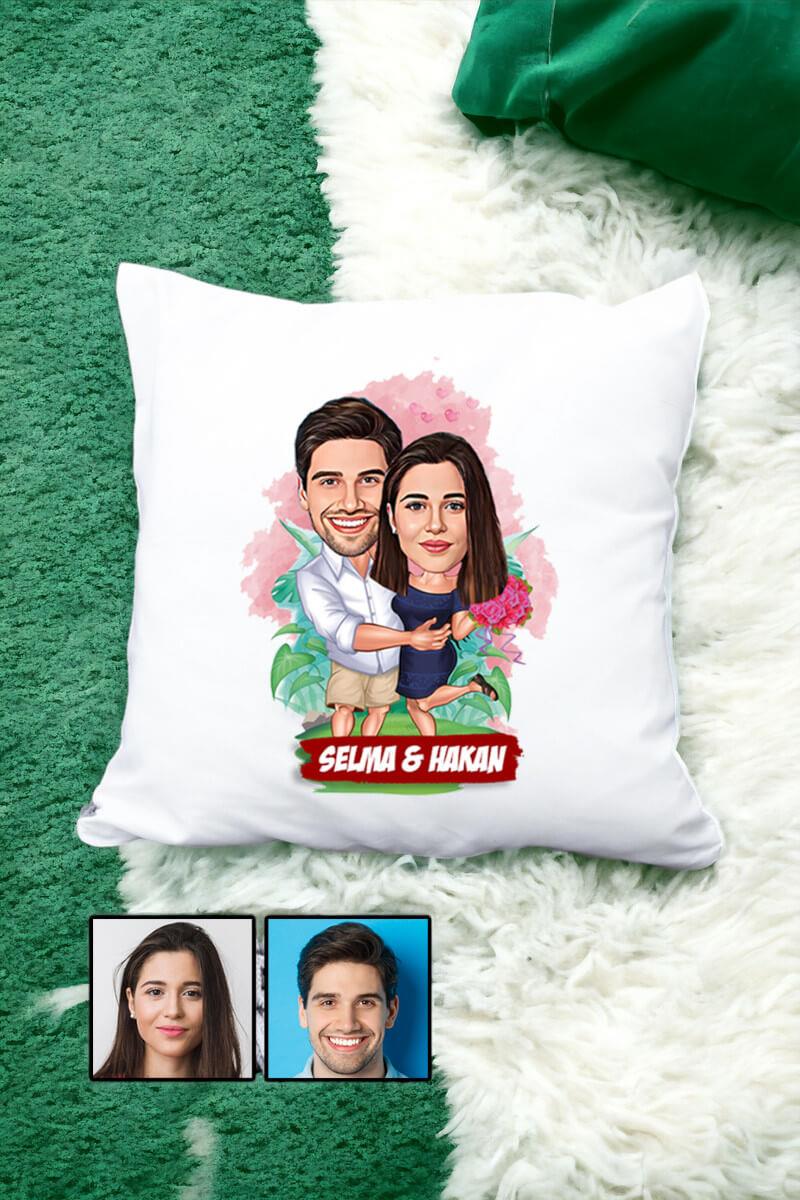 Bayan Sevgiliye Dekoratif Hediye Karikatürlü Yastık