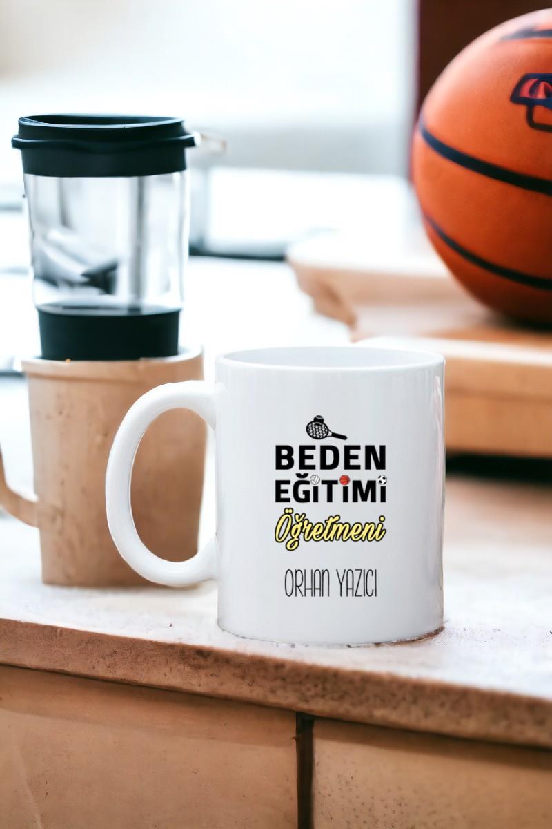 Beden Eğitimi Öğretmenine Hediye Beyaz Kupa Bardak