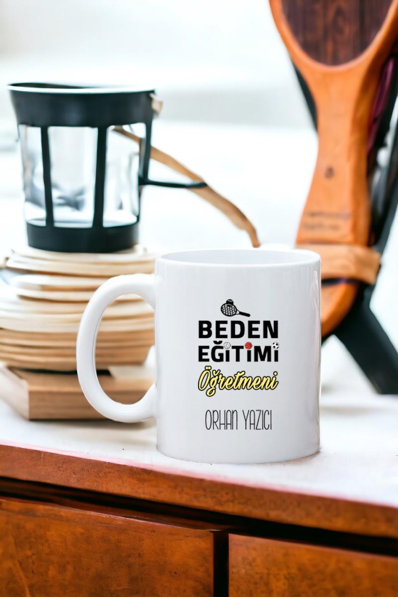 Beden Eğitimi Öğretmenine Hediye Beyaz Kupa Bardak
