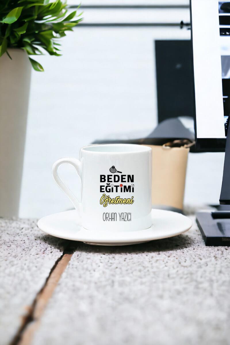 Beden Eğitimi Öğretmeni Beyaz Türk Kahvesi Fincanı
